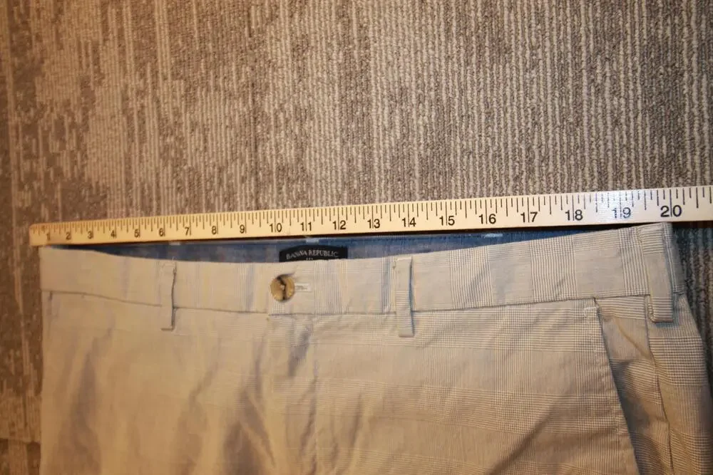 Banana Republic Pants Mens 38x32 Beige Check Chino Slim Fit Straight Leg Casual